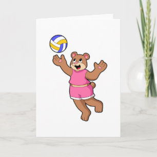 Carte Ours au sport de volleyball