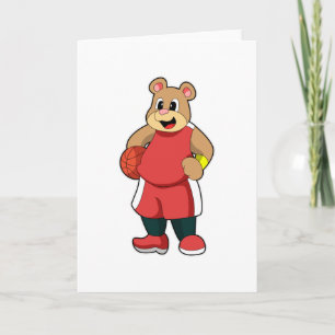 Carte Ours au sports de basket-ball