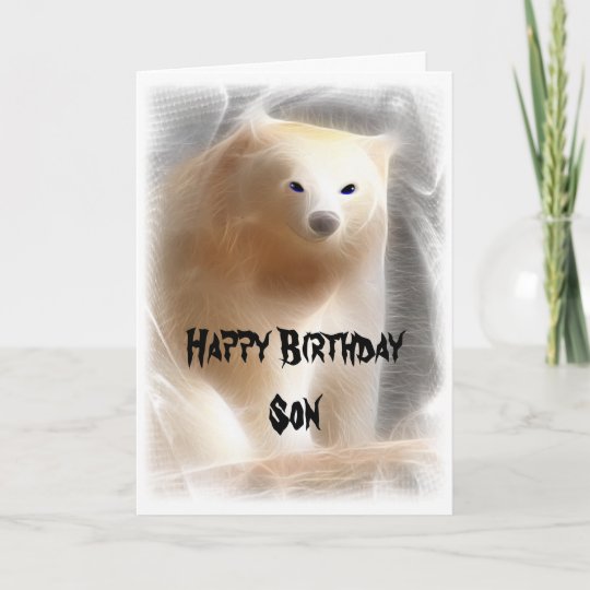 Carte Ours Blanc Fils De Joyeux Anniversaire Zazzle Fr