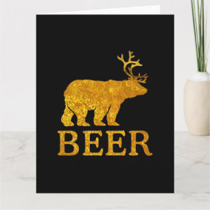 Carte Ours cerf ou bière gras Silhouette