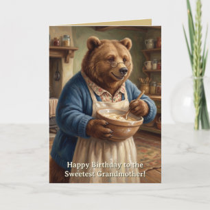 Carte Ours de boulangerie de livre d'histoires Grand-mèr
