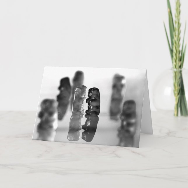 Carte Ours de gomme noir et blanc (Devant)