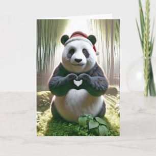 Carte Ours De Panda De Noël Au Coeur