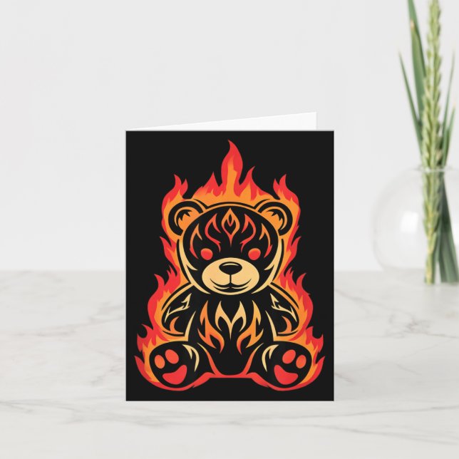 Carte Ours en peluche cool pour garçons et filles (Devant)