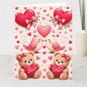 Carte Ours en peluche d'amour de la Saint-Valentin migno