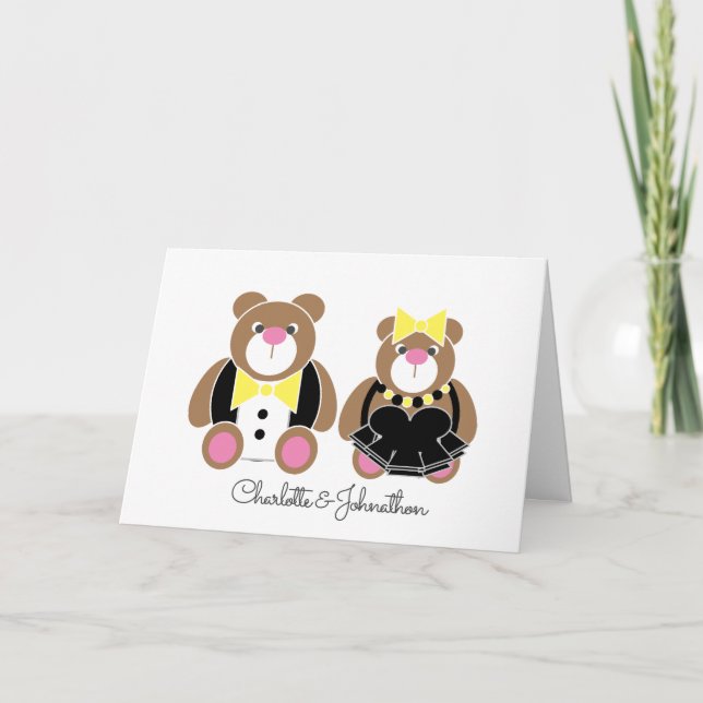 Carte Ours en peluche de Cornouailles ou mariage d'anniv (Devant)