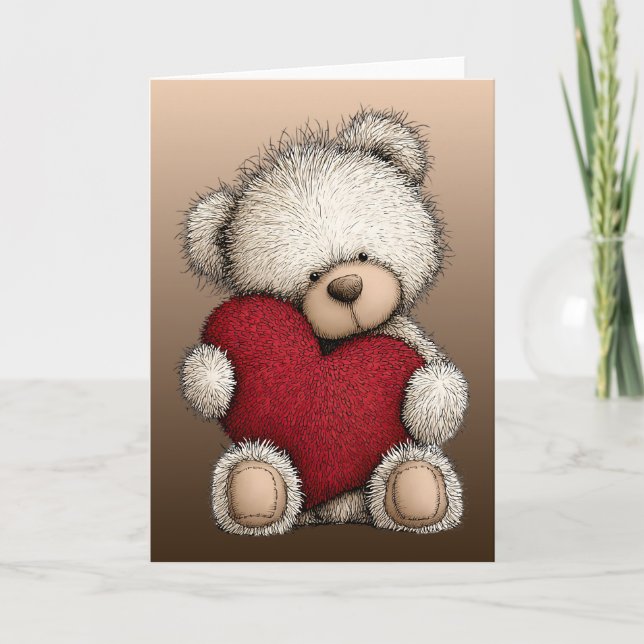 Carte Ours en peluche de la Saint-Valentin (Devant)