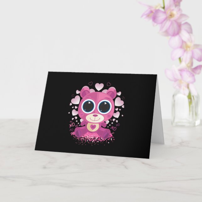 Carte Ours en peluche de la Saint-Valentin (Orchidée)