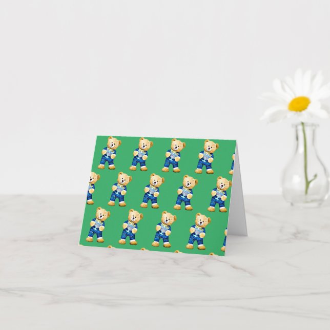 Carte Ours en peluche Menorah (Petite plante)