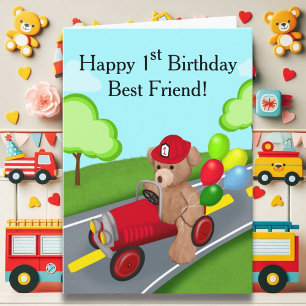 Carte Ours en peluche pour le 1er anniversaire de mon me
