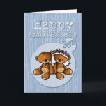 Carte ours joyeux anniversaire - 36 ans<br><div class="desc">"Joyeux 36e anniversaire" - vous faites un couple 'très mignon' !</div>