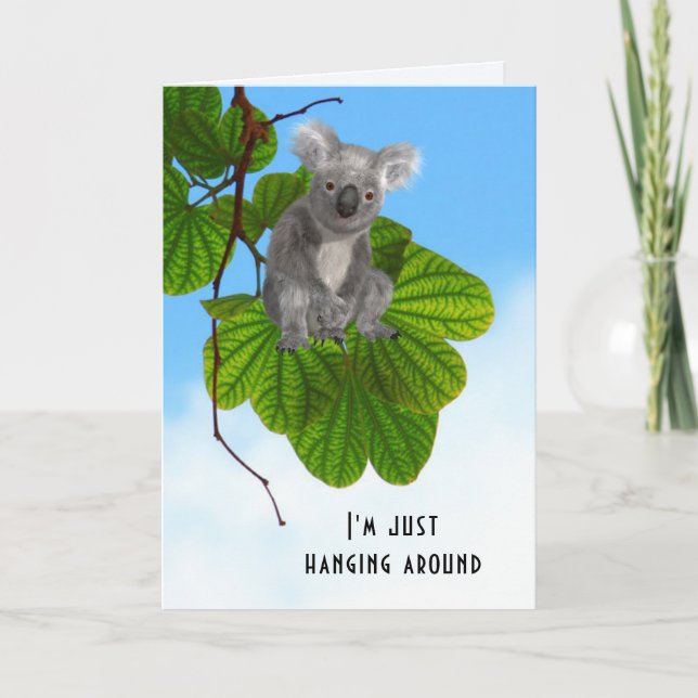 Carte Ours Koala Cute Personnalisé Dans L'Arbre Qui Vous (Devant)