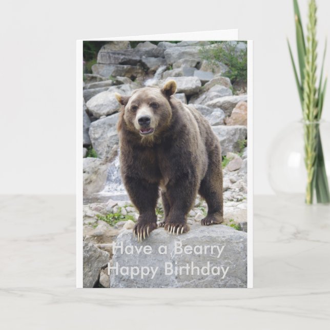 Carte Ours kodiak debout sur un rocher (Devant)