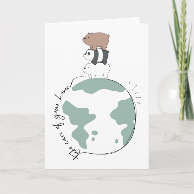 Carte Ours nus - Prenez soin de votre maison (Devant)