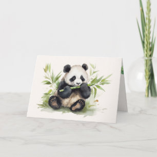Carte Ours Panda Anniversaire Avec Bambou