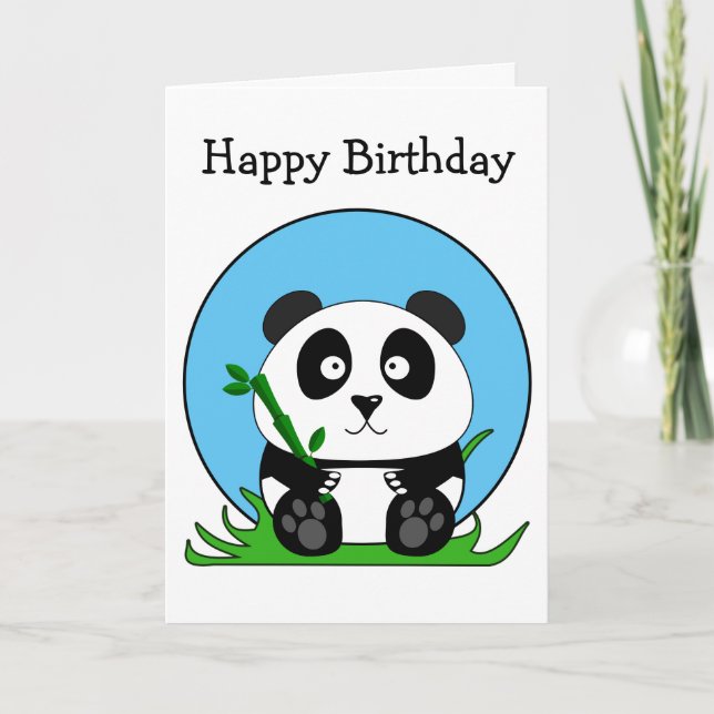 Carte Ours panda d'anniversaire mignon (Devant)