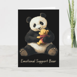 Carte Ours panda de soutien émotionnel tenant un ours mi