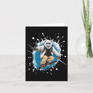 Carte Ours polaire Animal Snowboard Sports Snowboard