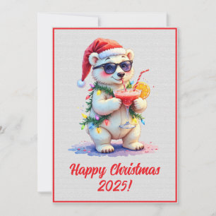 Carte Ours polaire de Noël numérique personnalisé Noël