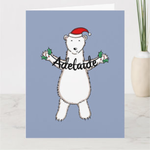 Carte Ours polaire de Noël personnalisé