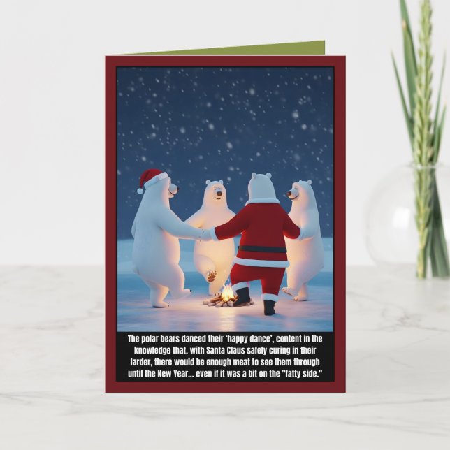 Carte Ours polaires de Noël drôles (Devant)
