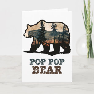Carte Ours Pop-pop Vintage Rétro Drôle Poppop Grand-père