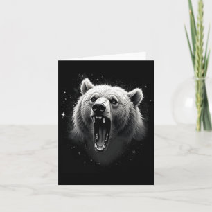 Carte Ours Vintage Angry Grizzly Oear Randonnée Camping