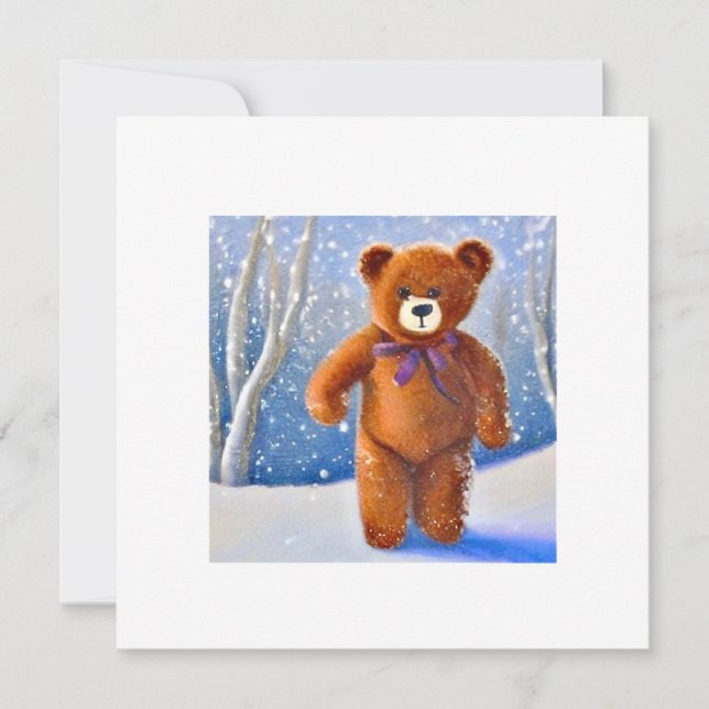 Carte Ourson dans la neige (Devant)