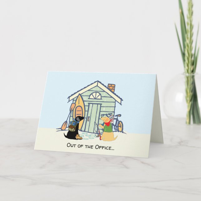 Carte Out of Office Funny Dog Greeting Card (Devant)