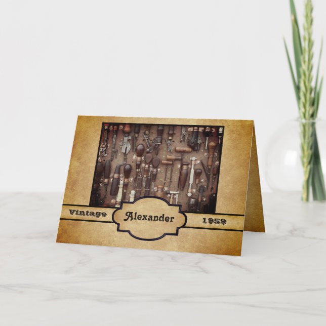 Carte Outils d'antiquité vintages Travail du bois Annive (Devant)