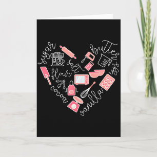 Carte Outils de cuisson d'amour pour cadeau de femmes bo