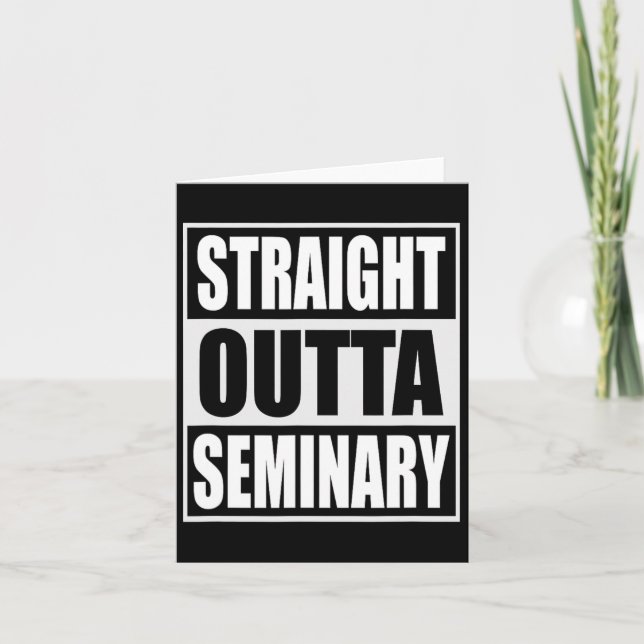 Carte Outta Seminary Funny Preacher Graduation (Devant)