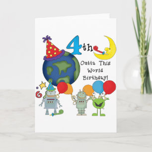 Carte Outta This World 4th Birthday Tshirts et cadeaux