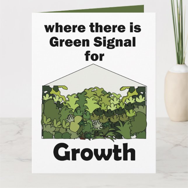 Carte Ouverture de jardin de serre verte Signal vert pou (Devant)