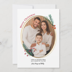 Carte Oval Frame Photo Holiday