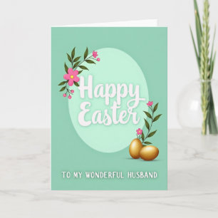 Carte ovale florale verte menthe