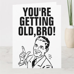 Carte OVER THE HILL FUNNY FOR HIM BIRTHDAY Retro Cards