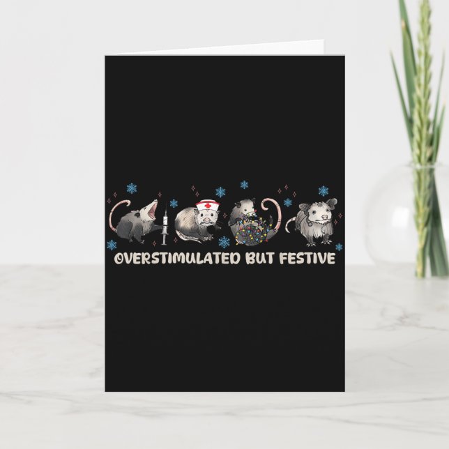 Carte Overstimulated But Festive Funny Ssum Nurse Christ (Devant)
