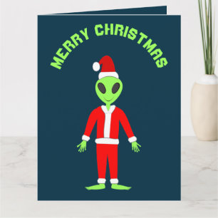 Carte OVNI Ho Père Noël alien Personnalisé