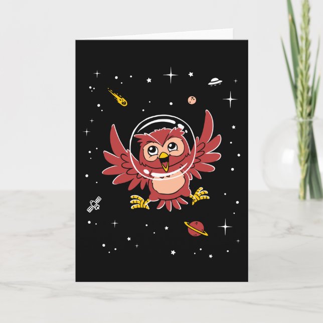 Carte Owl Animals In Space (Devant)