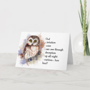 Carte Owl Totem, Animal Guide Funny Birthday
