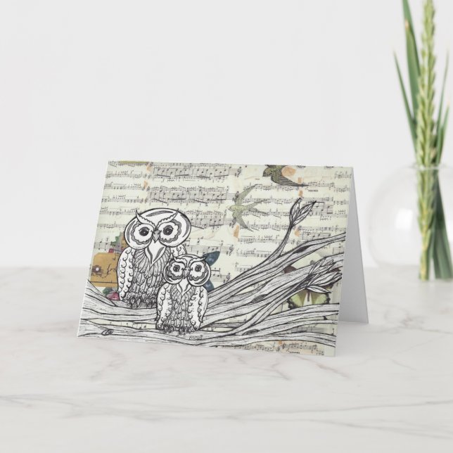 Carte Owls 22 Greetings Card (Devant)
