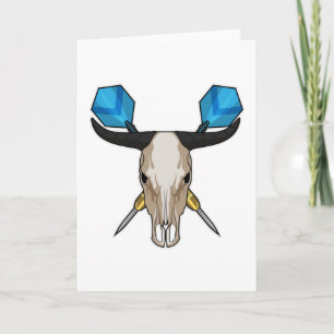 Carte Ox aux fléchettes avec fléchette