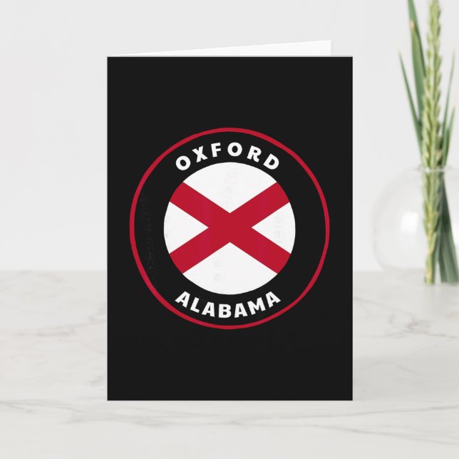 Carte Oxford Alabama Al Drapeau de l'État Badge Vacances (Devant)