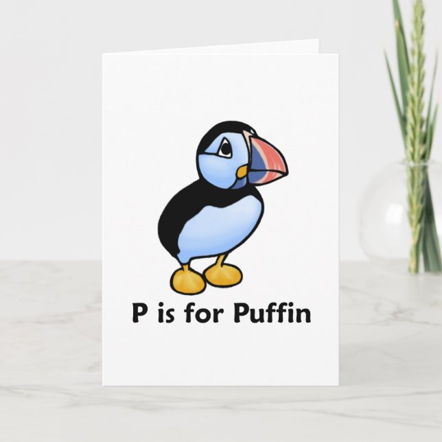 Carte P est pour Puffin (Devant)