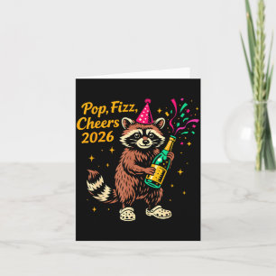 Carte P Fizz À votre santé 2026 Raton laveur drôle Nouve