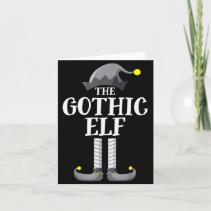 Carte P Noël de groupe de famille assorti Elfe Noir Goth