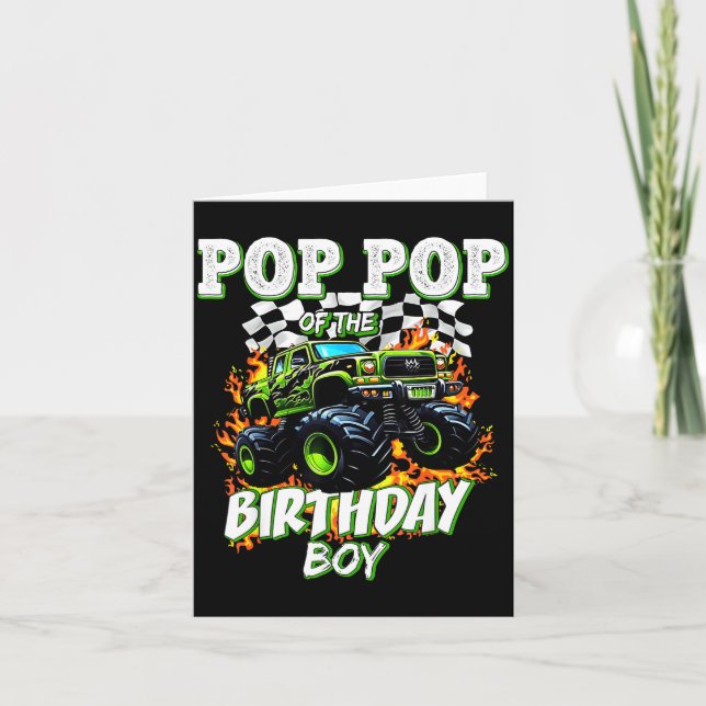 Carte P P Of The Birthday Boy Monster Truck Birthday Kid (Devant)