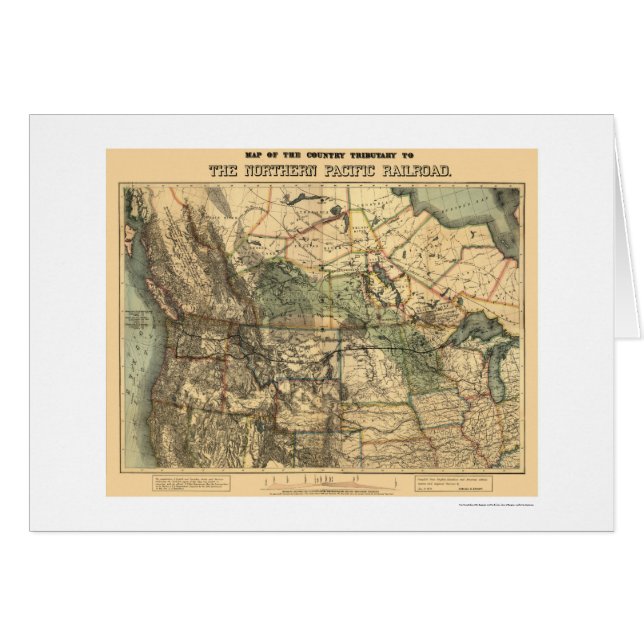 Carte Pacifique du nord 1871 de chemin de fer (Devant horizontal)