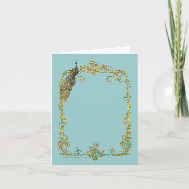 Carte Pacock & Gold Filigree (Devant)